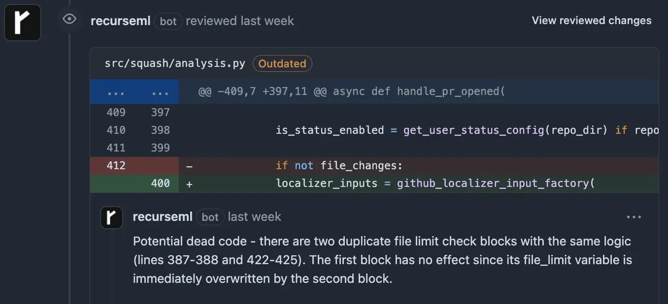 Recurse ML GitHub App Example